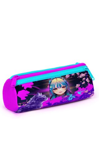 Kids Mor Pembe Anime Kedi Desenli 3’lü Okul Çanta Seti SET0123753