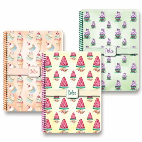 Keskin Color A4 3'lü 80 Yaprak Dolce Kareli Plastik Kapak Spiralli Defter