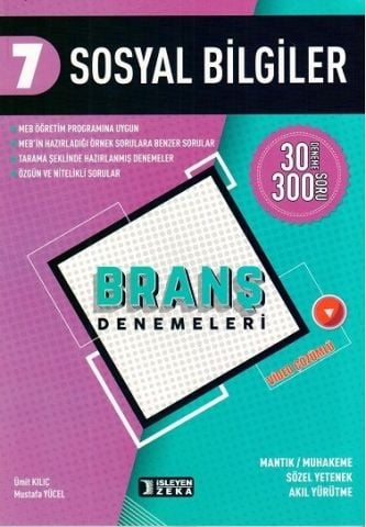İşleyen Zeka 7. Sınıf Sosyal Bilgiler Branş Denemeleri