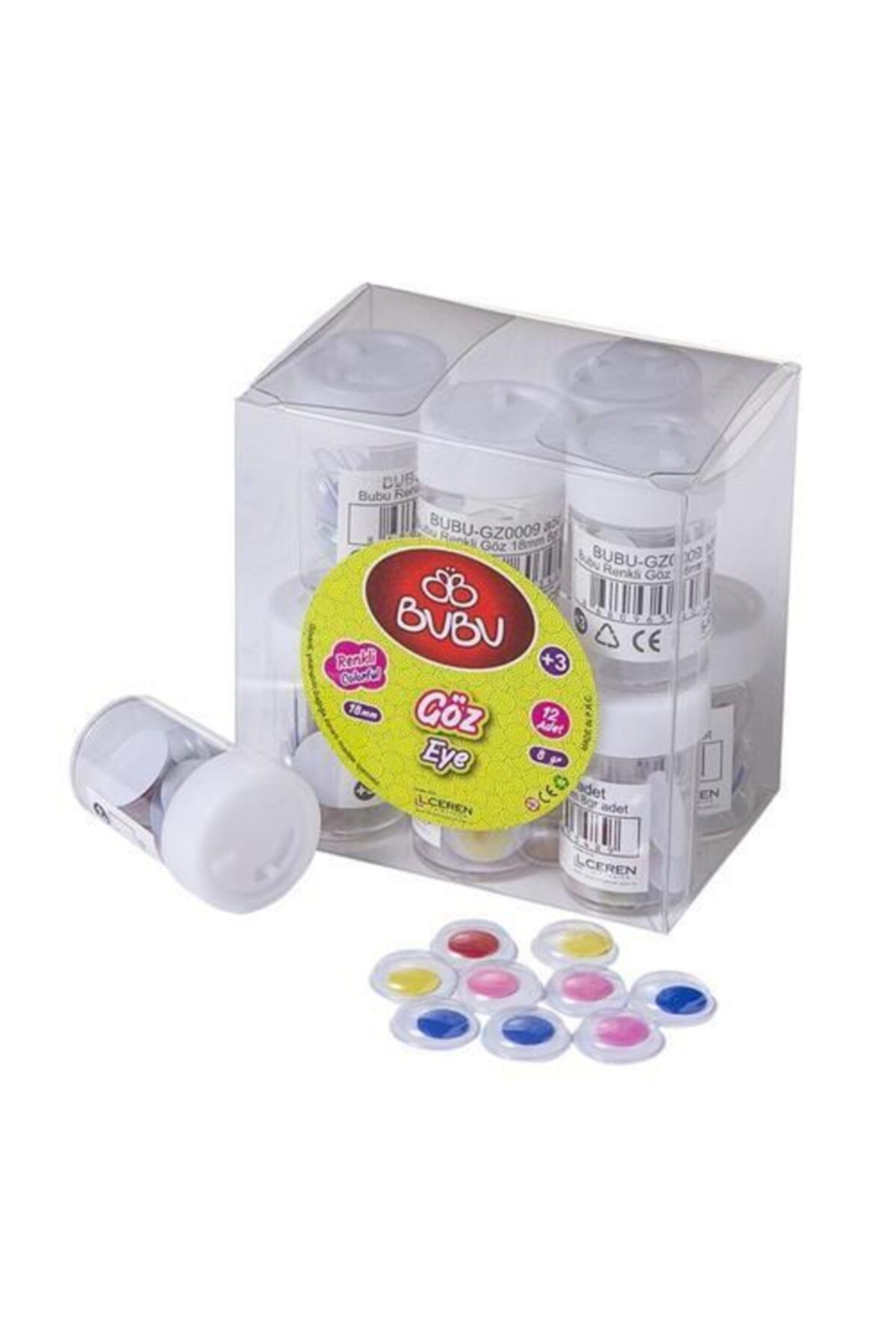 Bu-bu Renkli Göz 18 Mm 8 gr (1 Paket 12 Tüp)