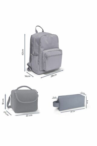 Siyah Galaxy Desenli 3'lü SET Okul ve Sırt Çantası