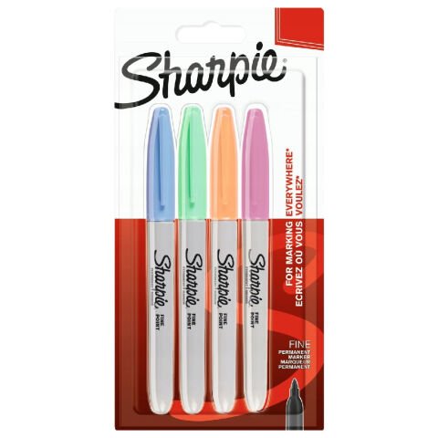 Sharpie Fine Permanent 4'Lü Pastel Renk Markör
