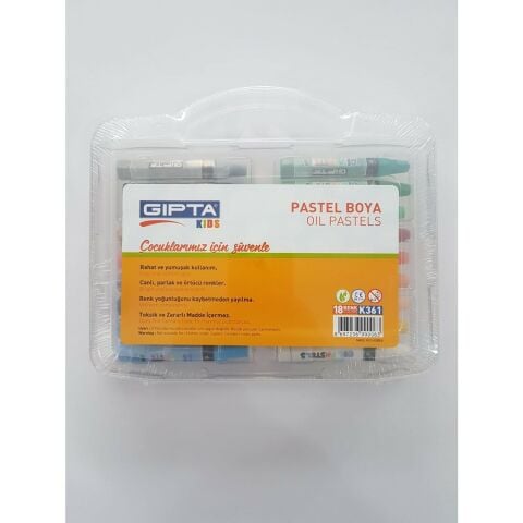Gıpta Kıds 18 Renk Pastel Boya Çantalı