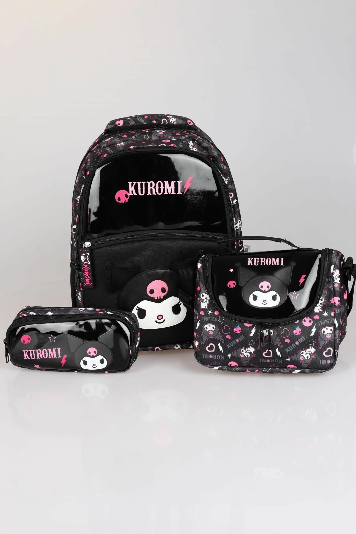 YENİ SEZON LİSANSLI KUROMI ''DARK DELIGHT'' ÖZEL KOLEKSİYON OKUL,BESLENME VE KALEM ÇANTASI SETİ