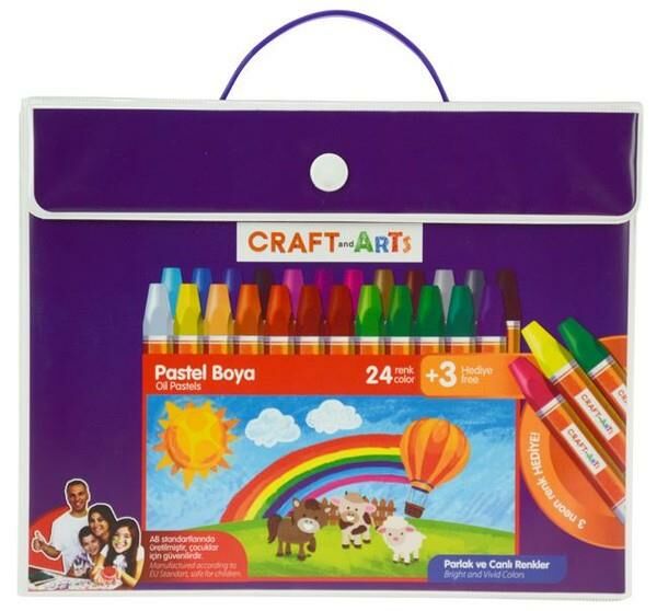 Umur Umix Craft&Arts 24 Renk+ 3 Renk Hediyeli pastel Boya Çantalı