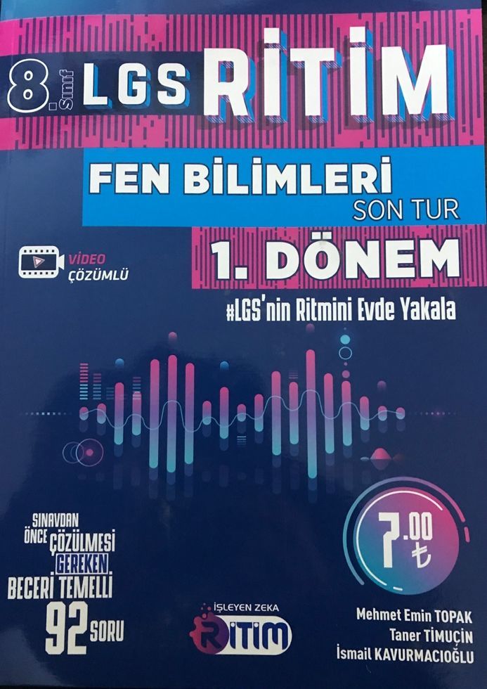 İşleyen Zeka 8. Sınıf LGS 1. Dönem Fen Bilimleri Ritim Son Tur