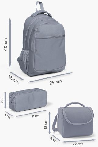 Kids Pembe Turkuaz Fil Desenli 3’lü Okul Çanta Seti SET0123650
