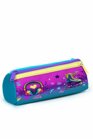 Kids Pembe Turkuaz Kulaklık Paten Desenli 3’lü Okul Çanta Seti SET0123754
