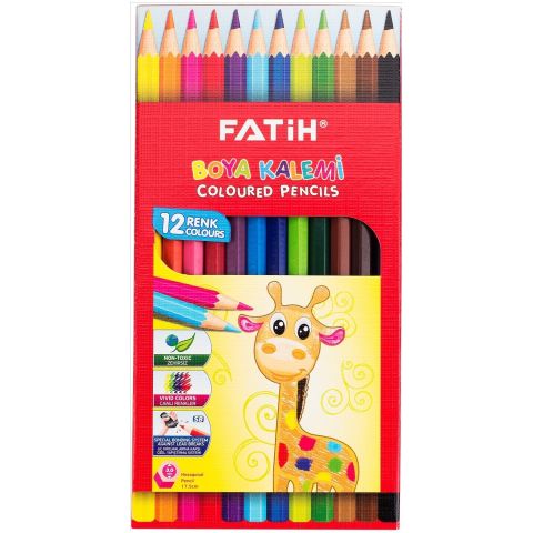 Fatih 12 Renk Kuru Boya Kalemi Karton Kutu