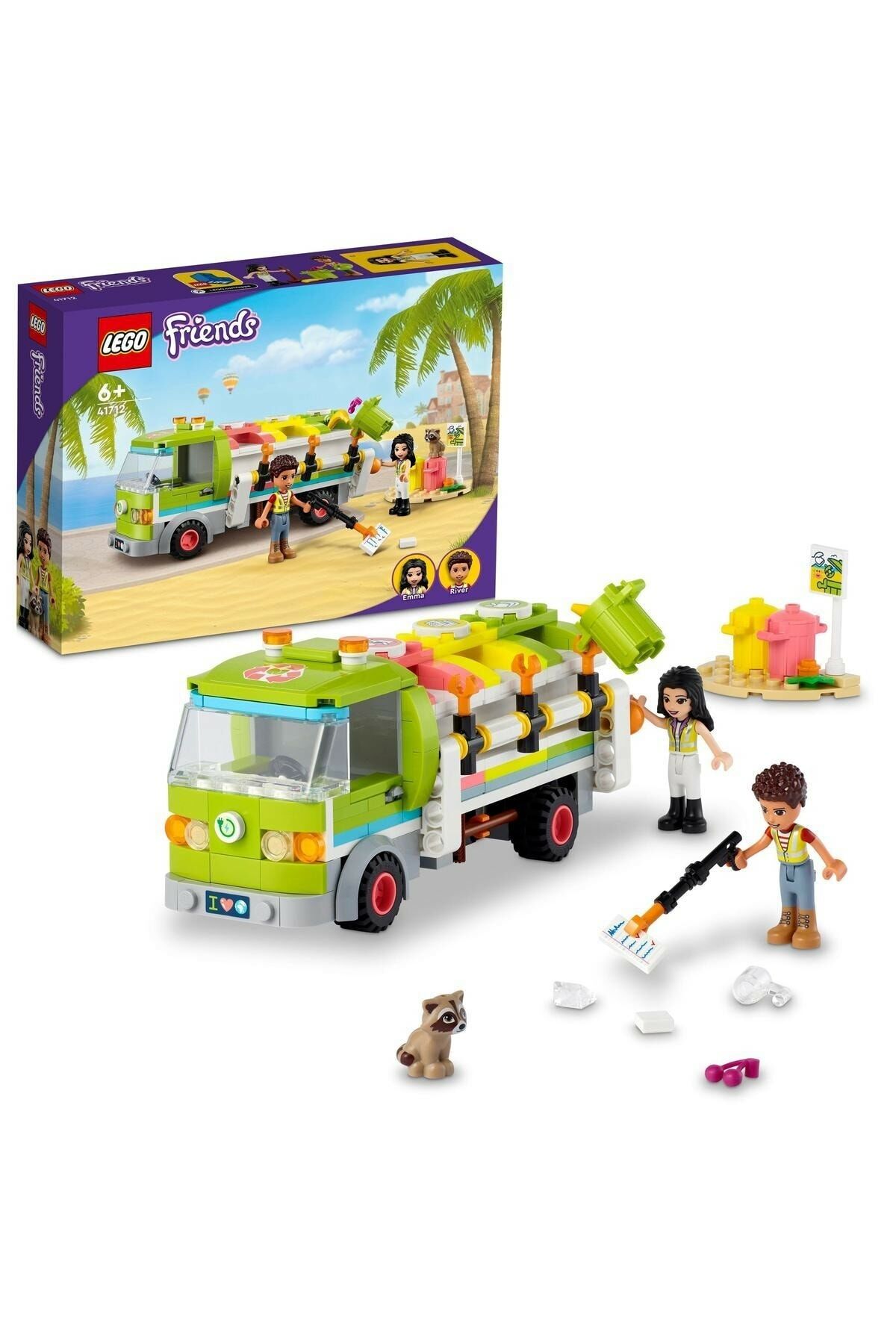 Friends Geri Dönüşüm Kamyonu 41712 - Oyuncak Çöp Kamyonu Yapım Seti (259 Parça)