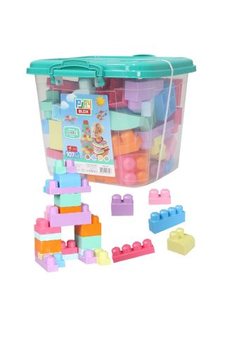 Play Blox Yapı Oyuncakları 3127 Pastel Renkler Mega Blok Seti 107 Parça Kovalı