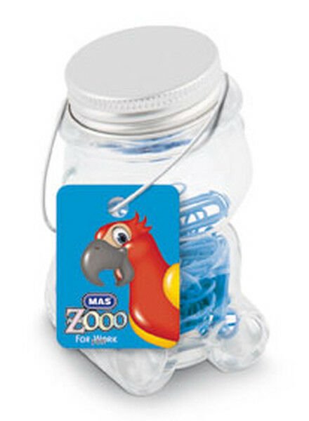 Mas Zooo - Cam Kavanozda Plastik Kaplı Ataş- No:2- Mavi