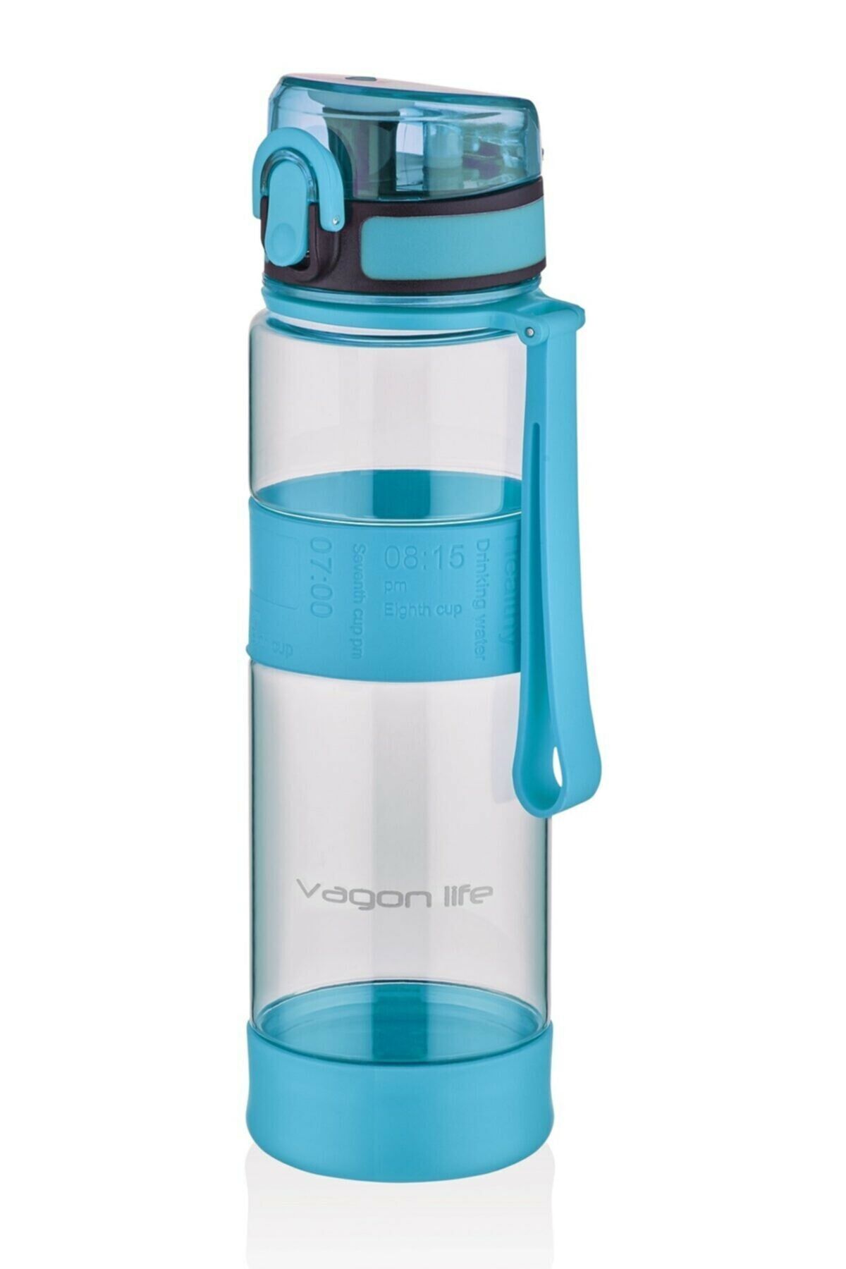 580 Ml Taşıma Askılı Şeffaf Matara (Mavi) /