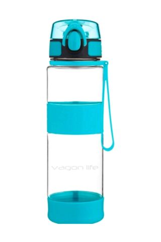 580 Ml Taşıma Askılı Şeffaf Matara (Mavi) /