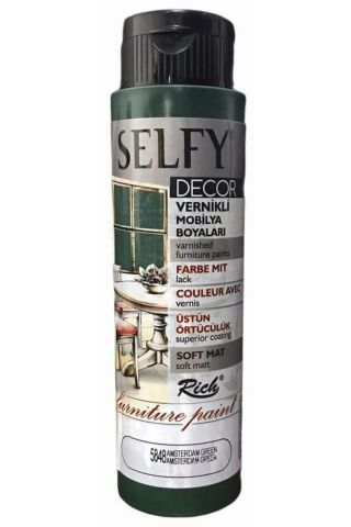 Selfy Decor Vernikli Mobilya Boyası 500 Cc Amsterdam Green 5848.