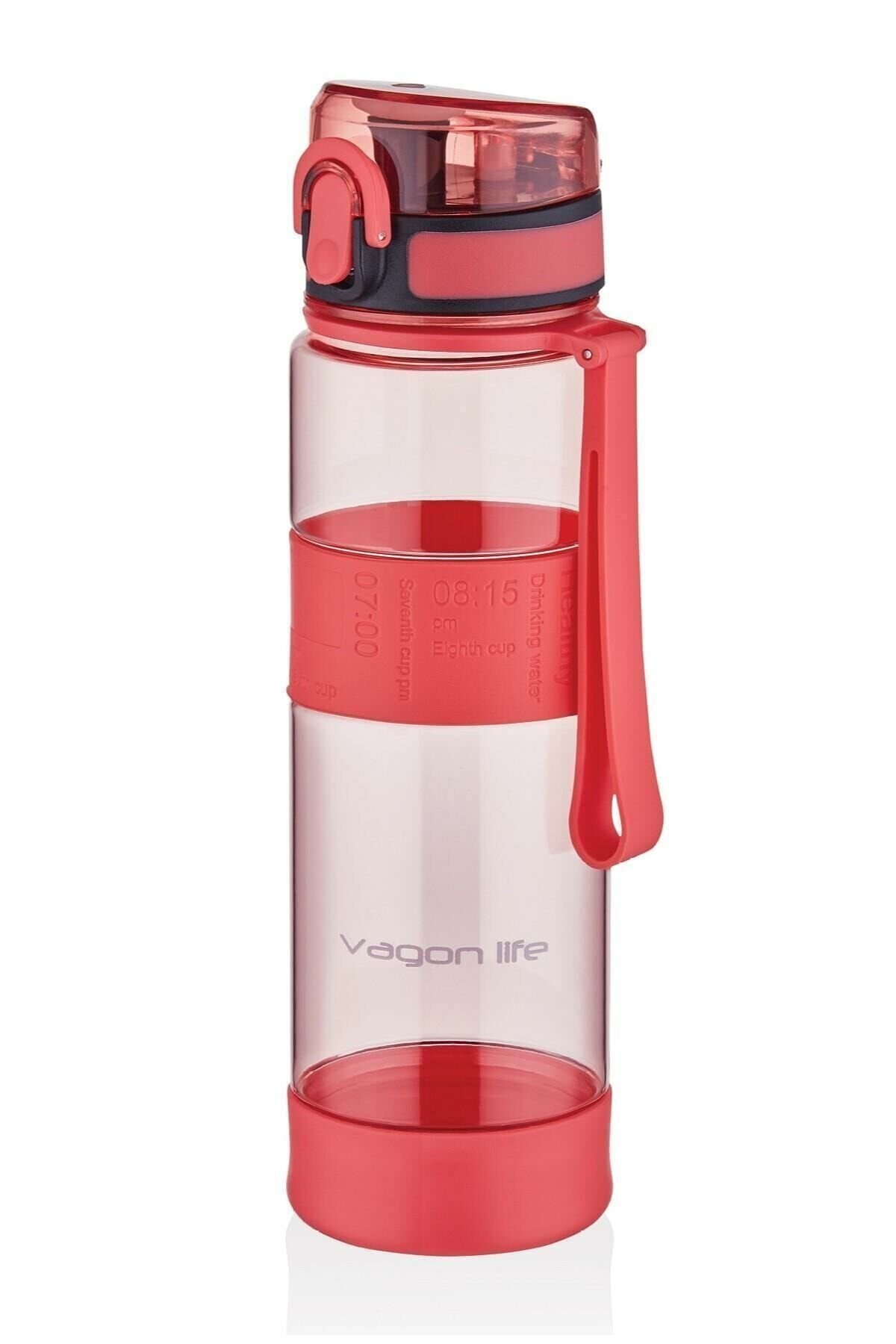 Silikon Gövde 580ml Filtreli Su Matarası Mor-Kırmızı-Gri-Mavi