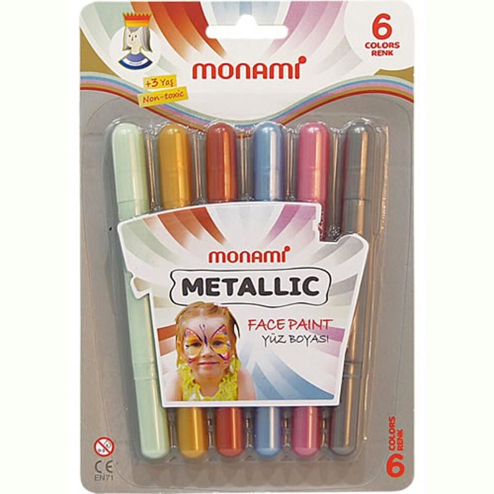 Monami 6 Renk Metalic Yüz Boyası