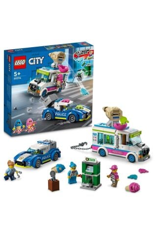 City Dondurma Kamyonu Polis Takibi 60314 Yapım Seti (317 Parça)