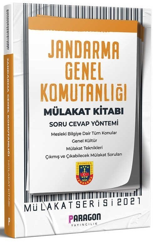 Paragon Yayıncılık 2021 Jandarma Genel Komutanlığı Mülakat Kitabı Soru Cevap