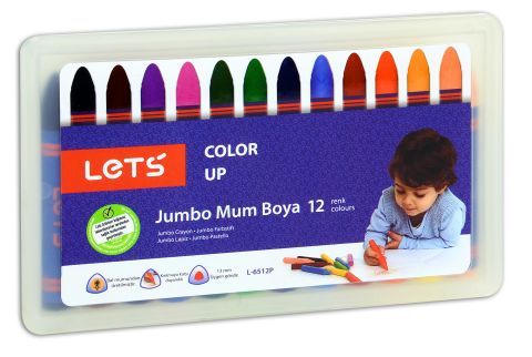 Let's L-6512P 12 Renk Jumbo Mum Boya Çantalı