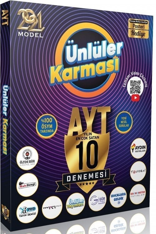 Ünlüler Yayınları 2021 YKS AYT Ünlüler Karması 10 Deneme