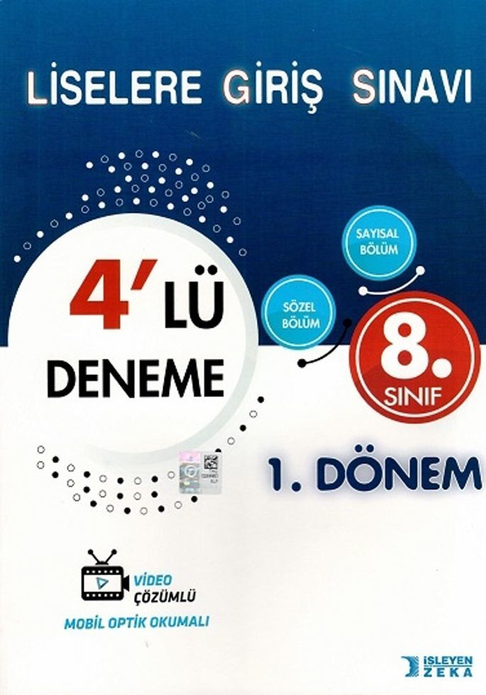 İşleyen Zeka 8. Sınıf LGS 1. Dönem 4 lü Deneme