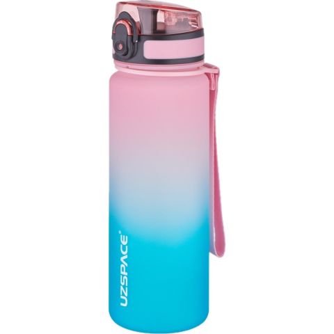 500ml Pembe-Yeşil Çift Renk Motivasyon Matarası Softtouch Ff Collection Tritan Su Matarası