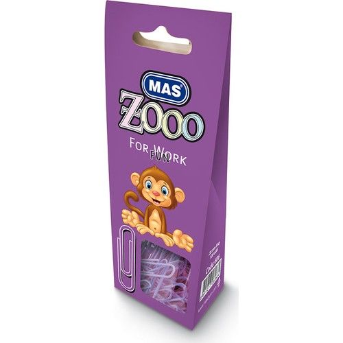 Mas Zooo - Karton Pakette Plastik Kaplı Ataş - No:3 - Mor