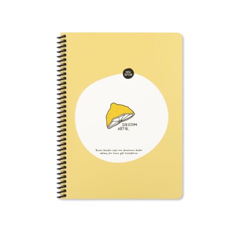 Hisli Şeyler 16.5x22.5 Kareli Defter - Sıkıldım Artık