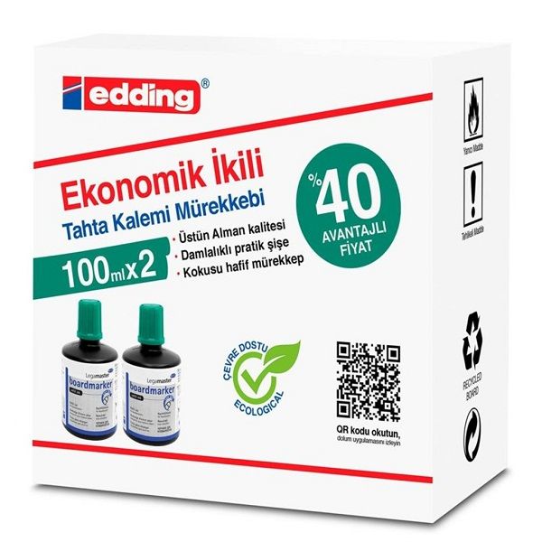 Eddi̇ng Tahta Kalem Mürekkebi̇ 2'li̇ Yeşil Küçük Boy 30ml