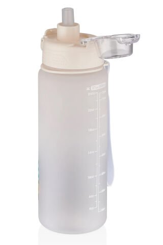 Vagon 800 ml Figürlü Su Matarası Çift Kullanım Pipetli Ve Rahat İçim Sticker Hediyeli vgn2352 Beyaz