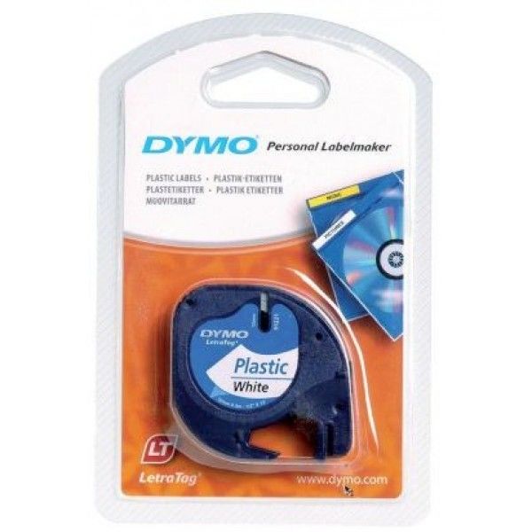 DYMO S0721660 LetraTag Plastik Şerit (12 mm X 4 mt) , Beyaz (59422)