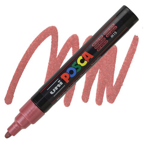 Uni Posca 1.8-2.5 Su Bazlı Poster Markörü Metalik Kırmızı (Metallic Red)PC-5M