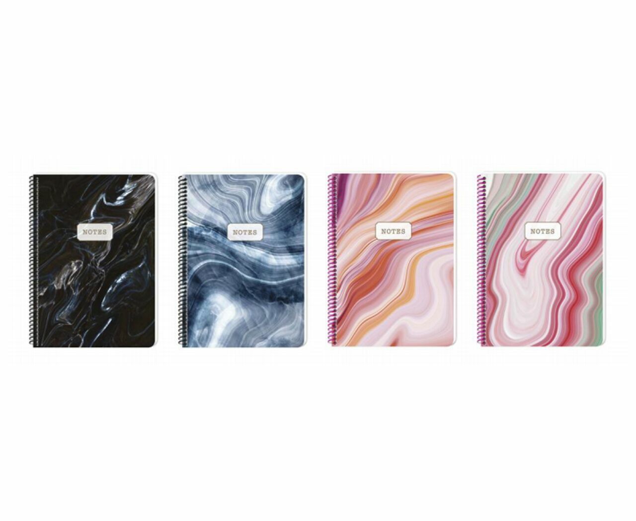 Keskin Color New Marble 60 Yaprak Kareli Karton Kapak Spiralli Defter