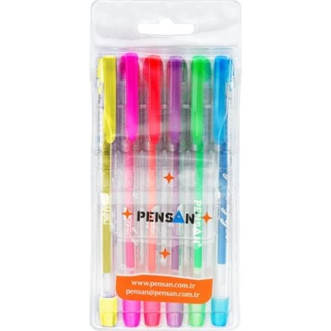 Pensan Neon Jel Kalem 6 Karışık Renk