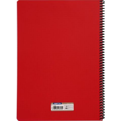 Gıpta Punto Spiralli PP Kapak A4 80 Yaprak Kareli Okul Defteri 3'lü Set