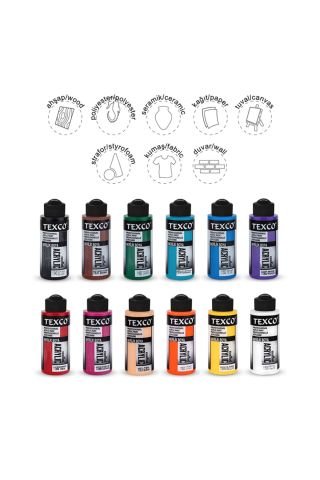 Excellent Akrilik Boya Seti 110ml X 12 Temel Renk
