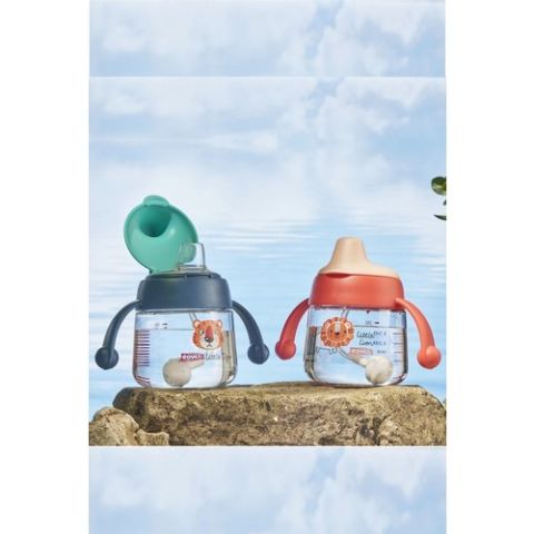 Rovco -Akıllı Pipet Toplu Alıştırma Bardağı Pipetli 180 ml Little Lion Little Tiger-2renk B1042 Lacivert
