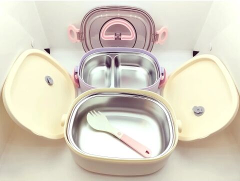 Vagonlife BL50251 Lunch Box Çelik Çift Katlı Lila