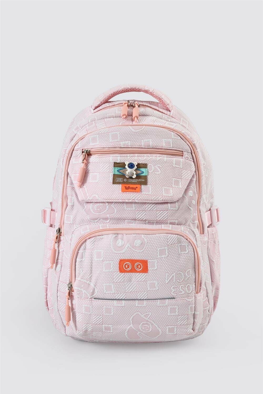 Young Pembe Desenli Astronot Okul Çantası