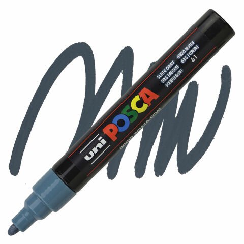 Uni Posca 1.8-2.5 Su Bazlı Poster Markörü Kurşu Gri (Slate Grey)PC-5M