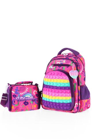 Young 51718 Okul ve Sırt Çantası + Beslenme Çantası Fuchsia/Purple