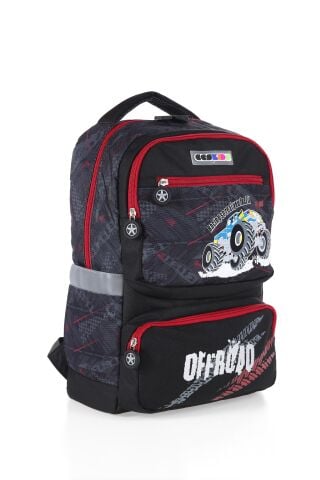Young 51724 Off Road Okul ve Sırt Çantası + Beslenme Çantası Grey/Red