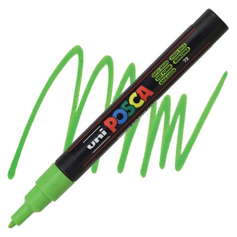 Uni Posca 0.9-1.3 Su Bazlı Poster Markörü Elma Yeşili (Apple Green) PC-3M