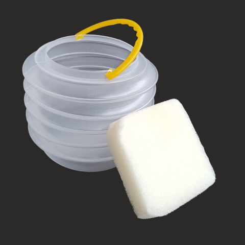 Lutart Plastik Fırça Temizleme Kabı Süngerli 15 Cm
