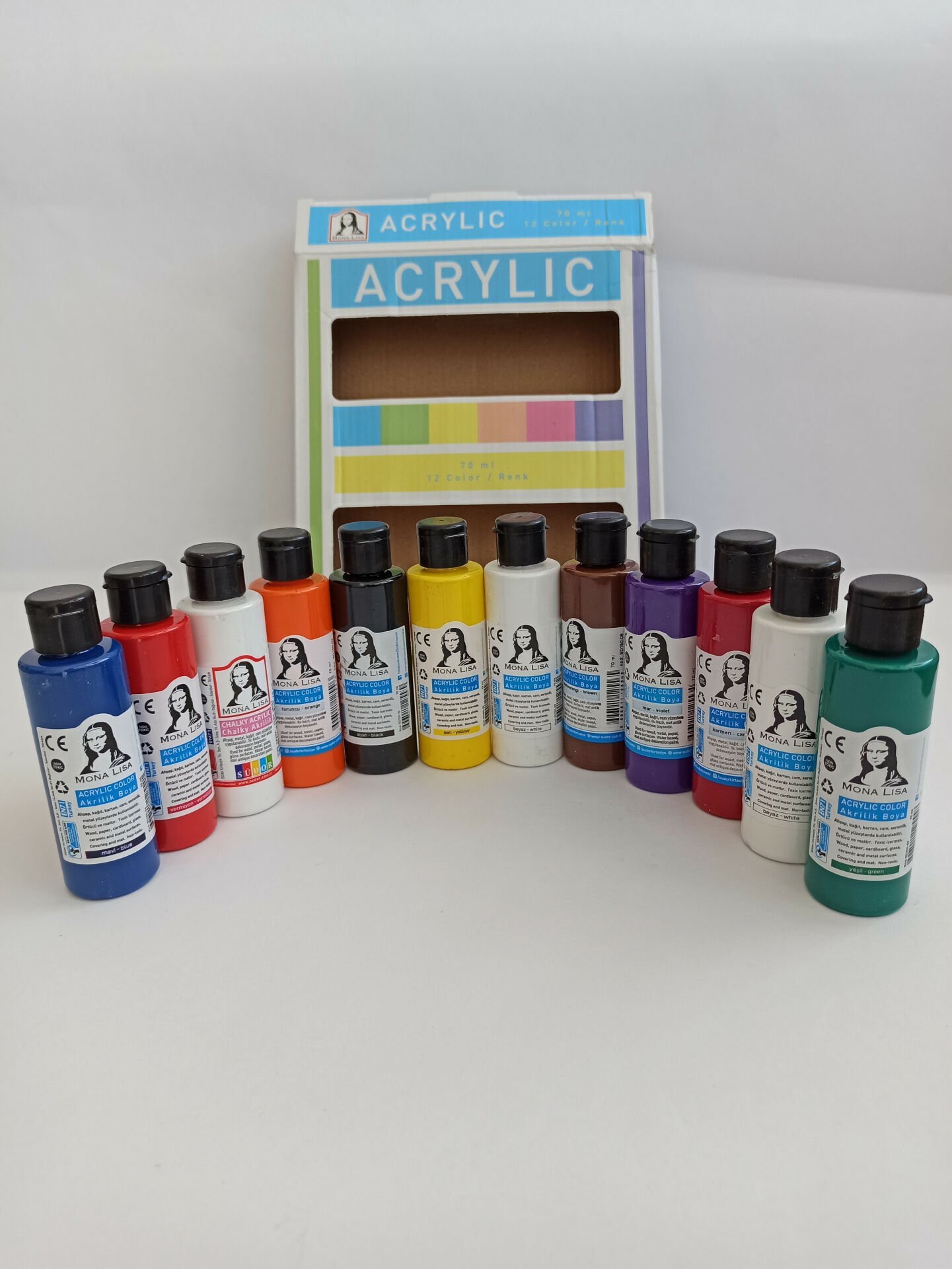 Südor Monalisa Akrilik Boya 12 Renk 70ml Extra Beyaz