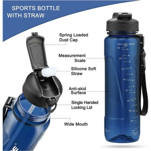 Vagon Li̇fe 6057 Uzspace 1000ML Tritan Pipetli Matara Mavi