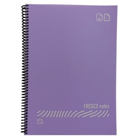 Gıpta Fresco Notes  Eco Plastik Kapak A4 60 Yaprak Çizgili Spiralli Defter