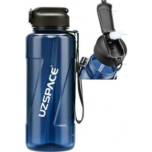 Uzspace 1,5 Litre (1500 Ml) Lacivert Büyük Boy Spor ve Günlük Matara / Suluk - Silion Pipet Ağızlık