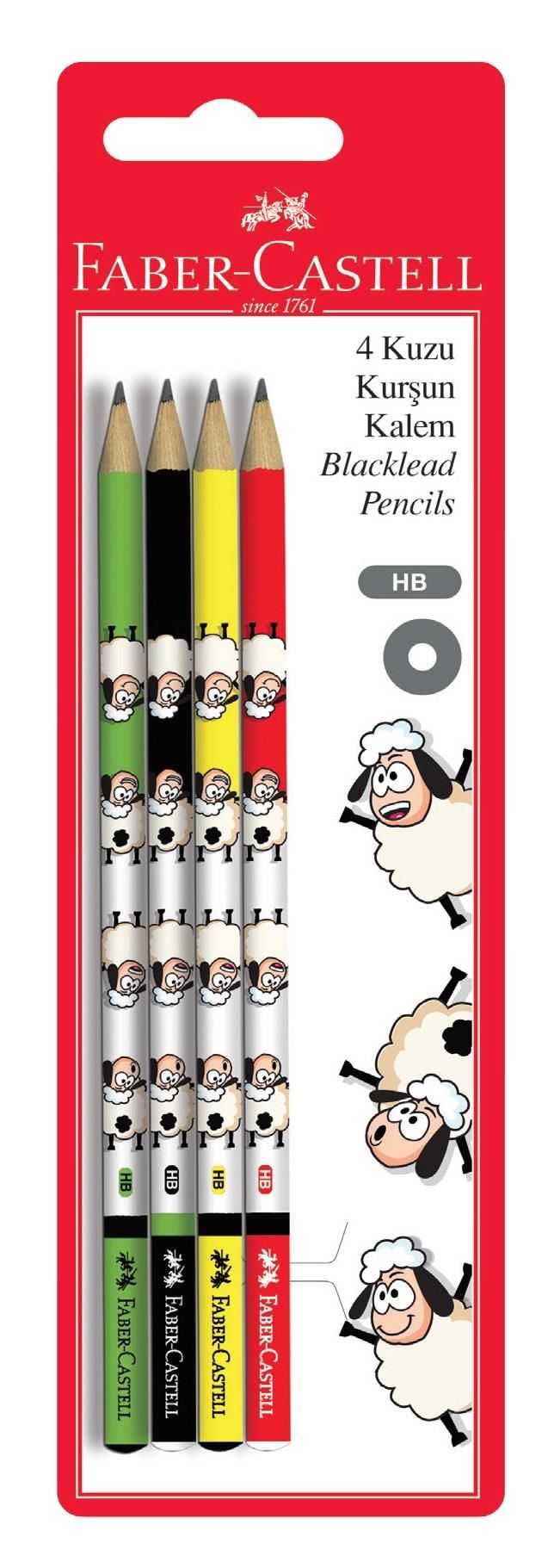 Faber-Castell Kurşun Kalem Muzi̇p Kuzu Desenli̇ 4'lü Set